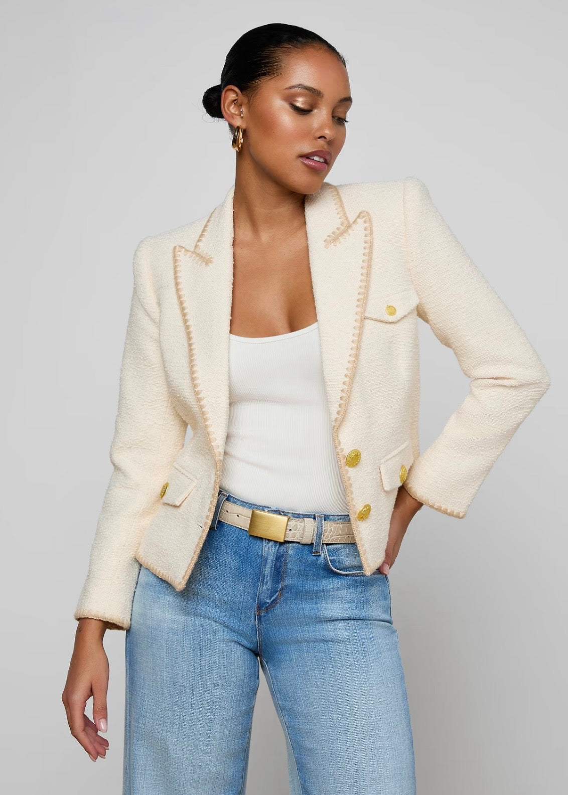 Wylla Structured Blazer - Ecru