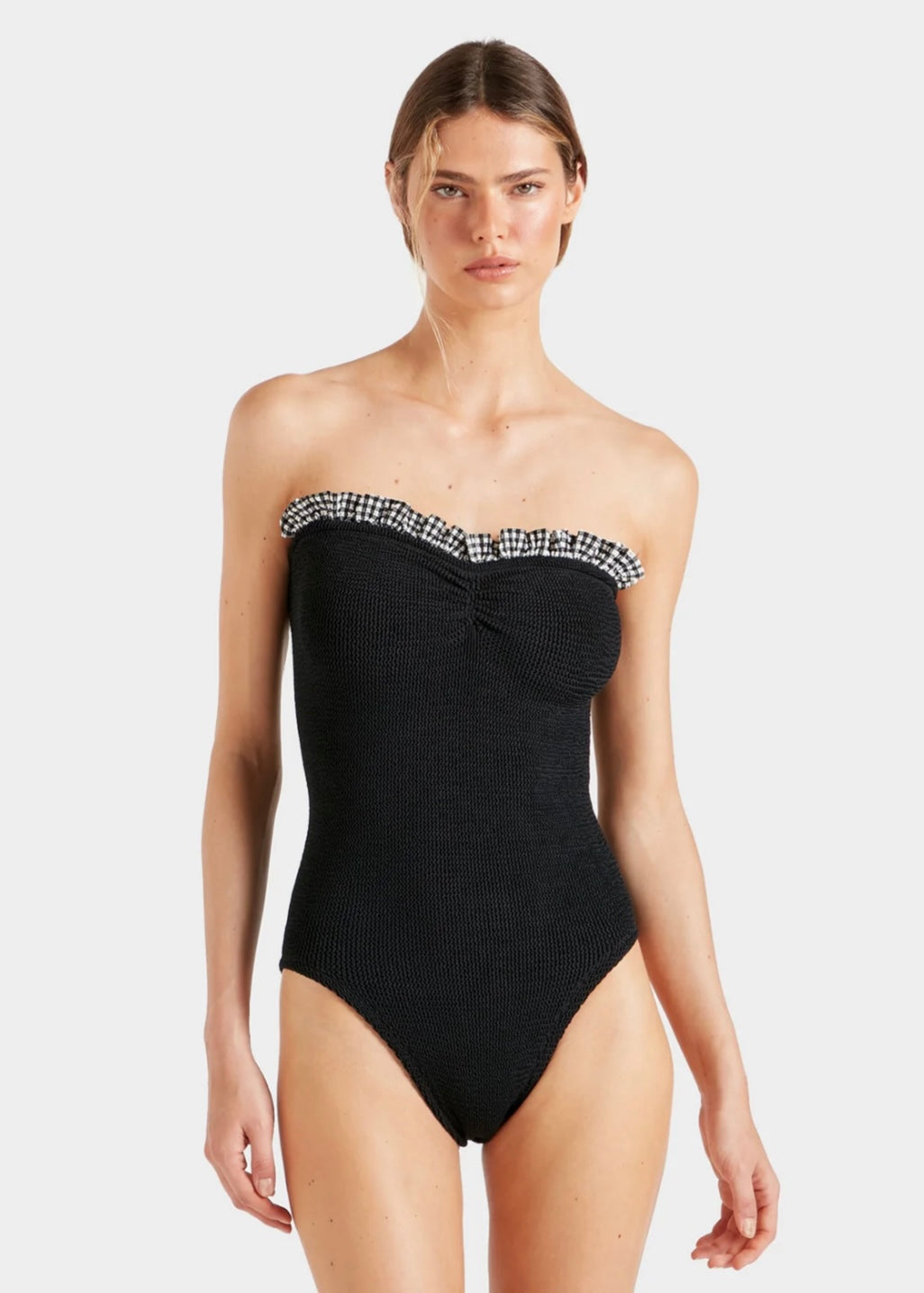 Dolly 1 Piece Swimsuit - Black/Gingham