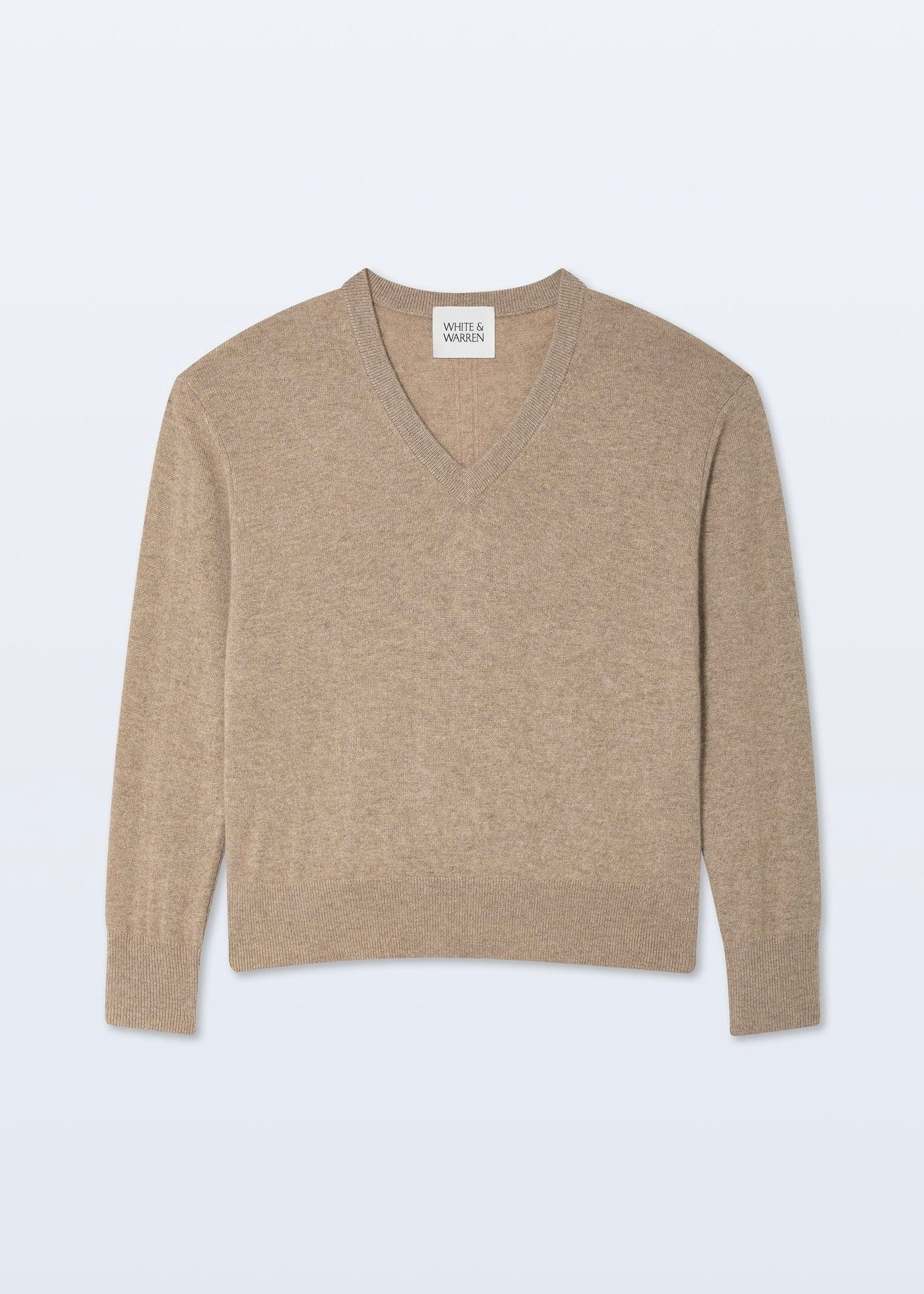 Cashmere V Neck - Taupe Heather