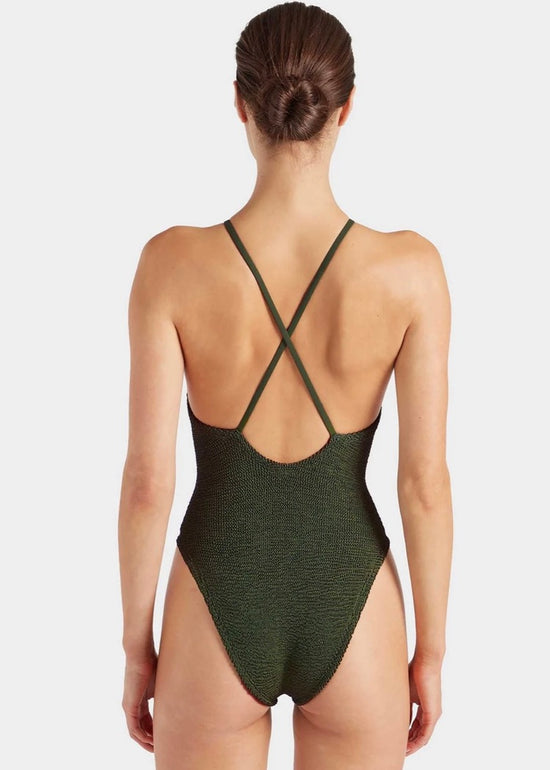Portia 1 Piece Swimsuit - Metallic Khaki
