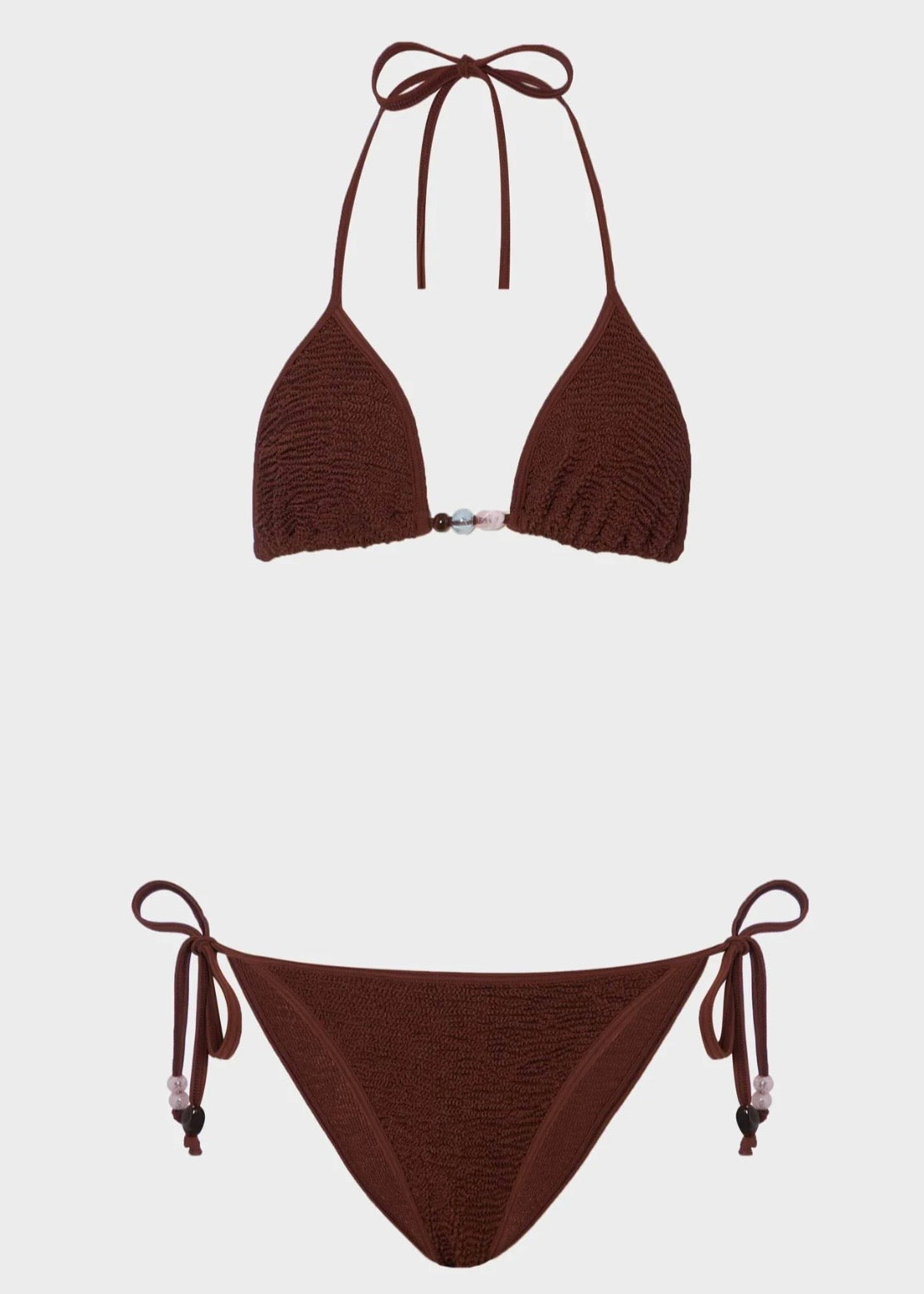 Gina Beaded Bikini - Metallic Chocolate
