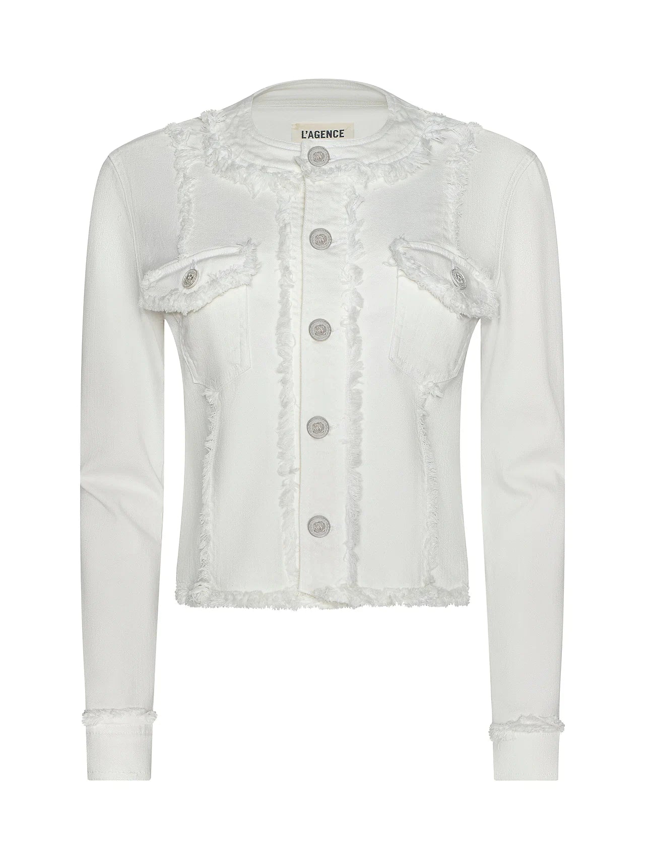Yarin Collarless Jacket - Light Ecru