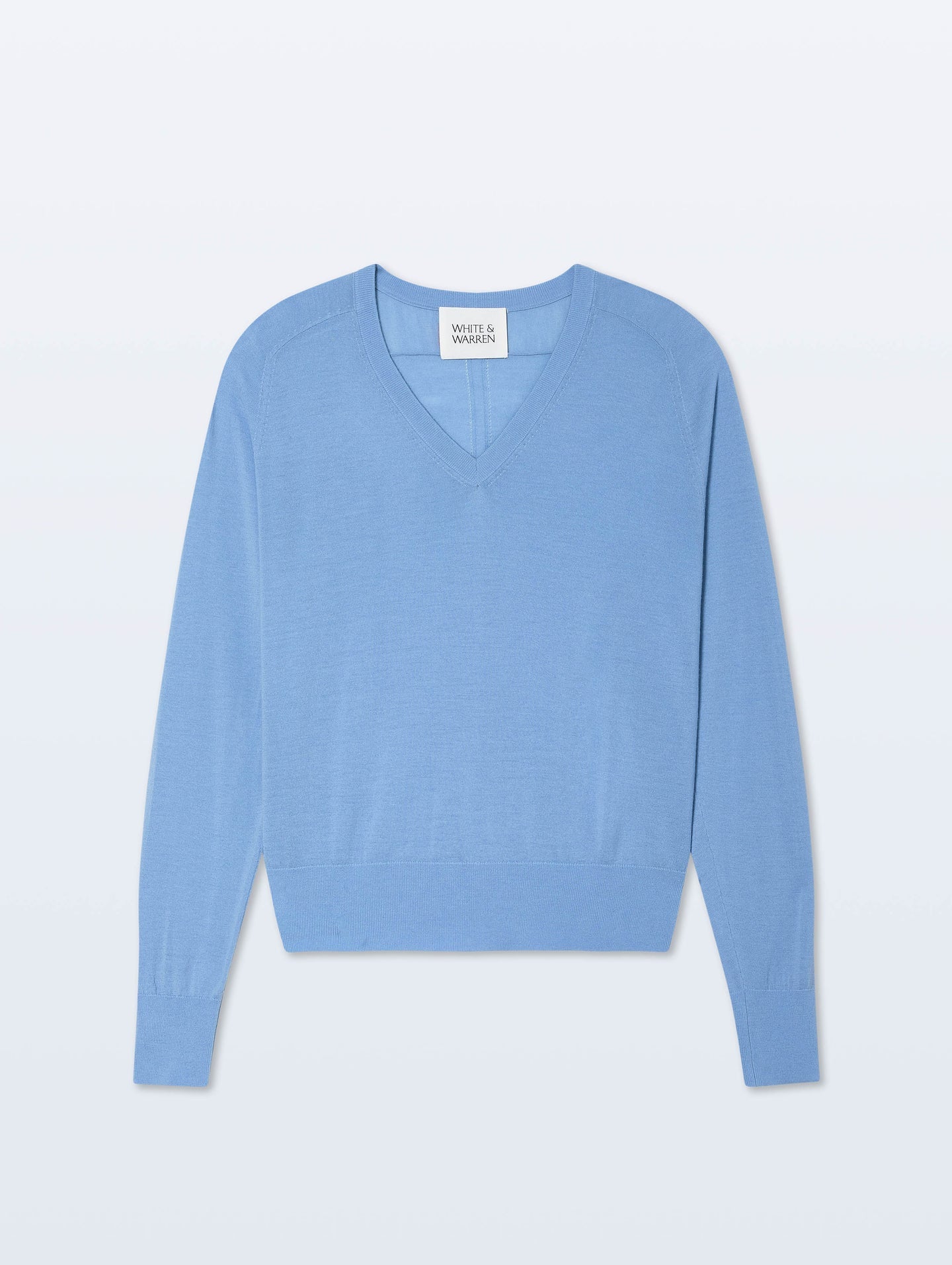 Superfine Merino Wool V Neck - Blue Horizon