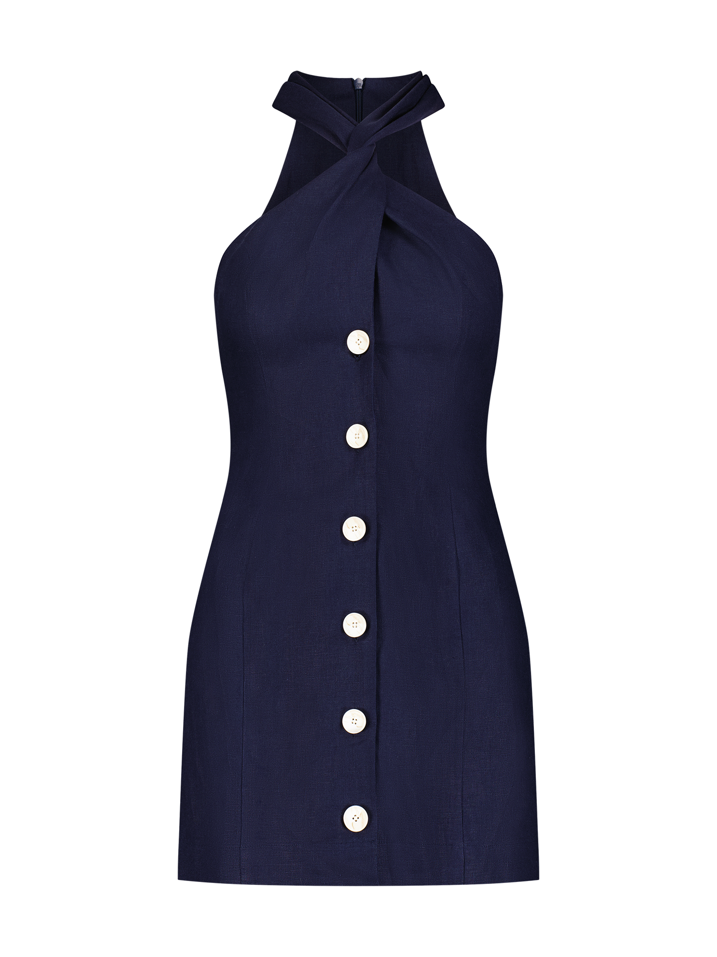 Twist Up Button Mini Dress