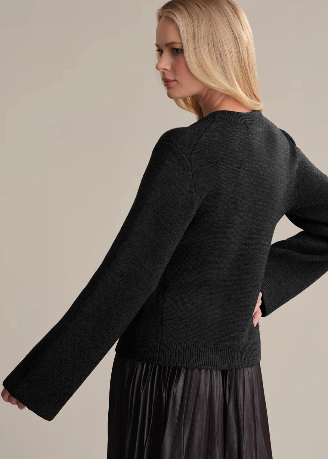 Catherine Wool Cardigan - Black