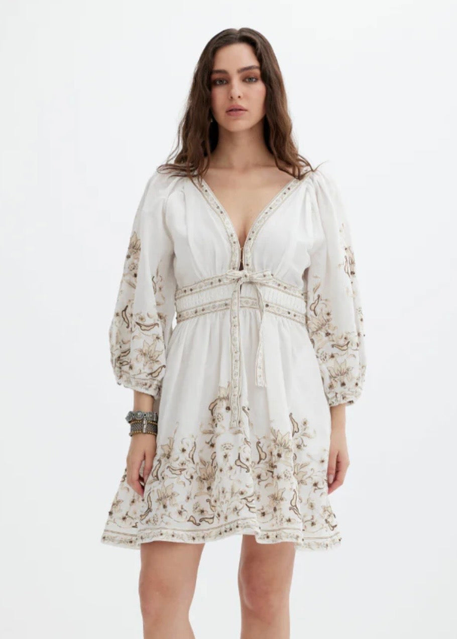 Alenicia Dress - Papyrus / Green