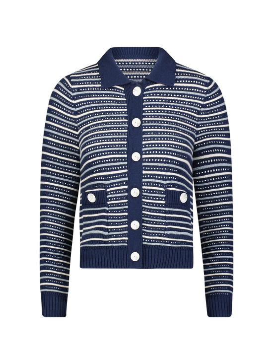Striped Mesh Cardigan