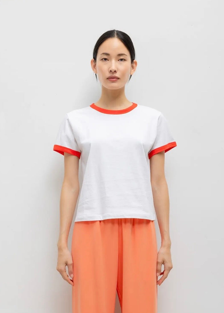 Margo Ringer Tee - White/Cerise