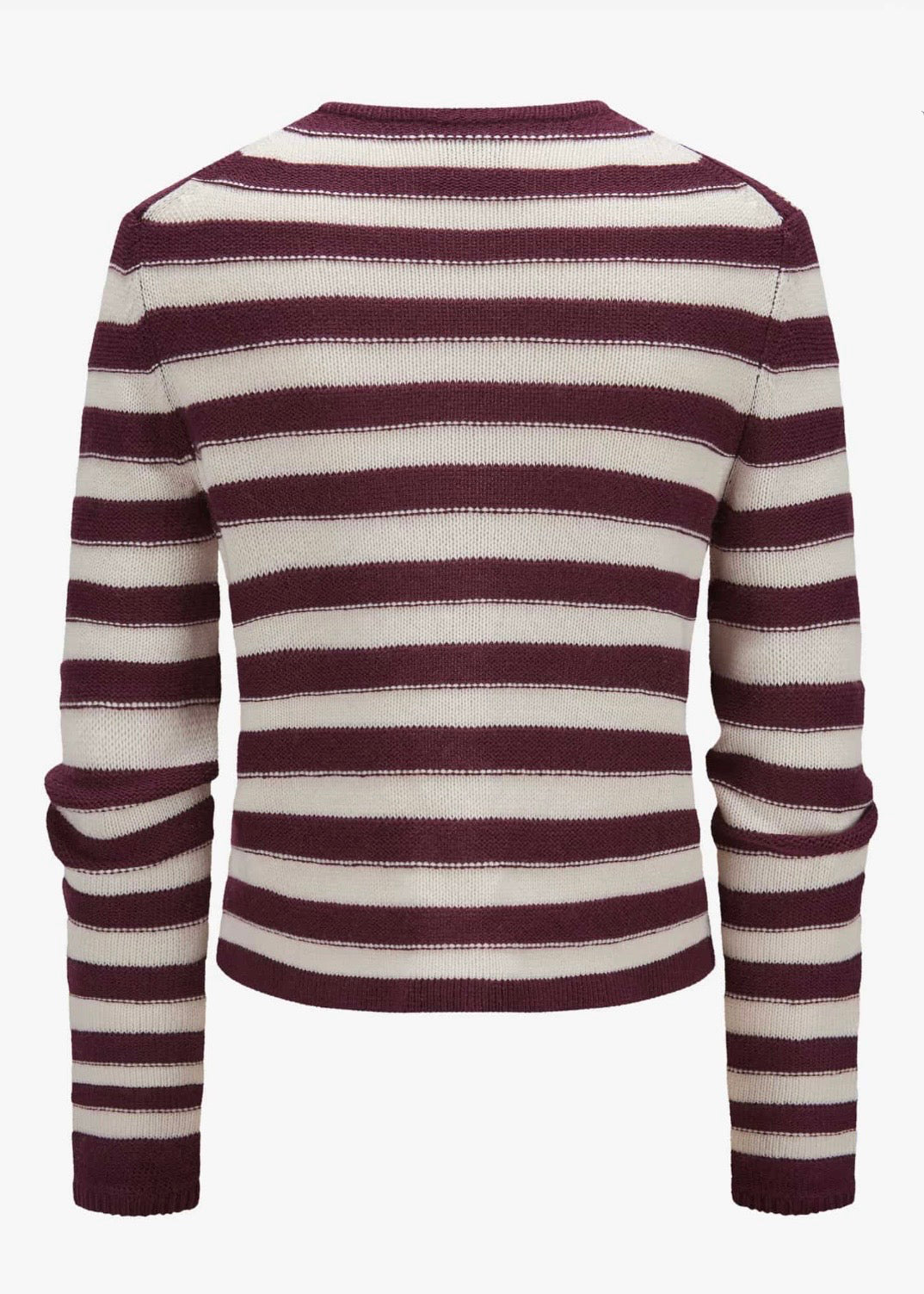Striped Jacket Sweater - Sloe Gin/Alabaster