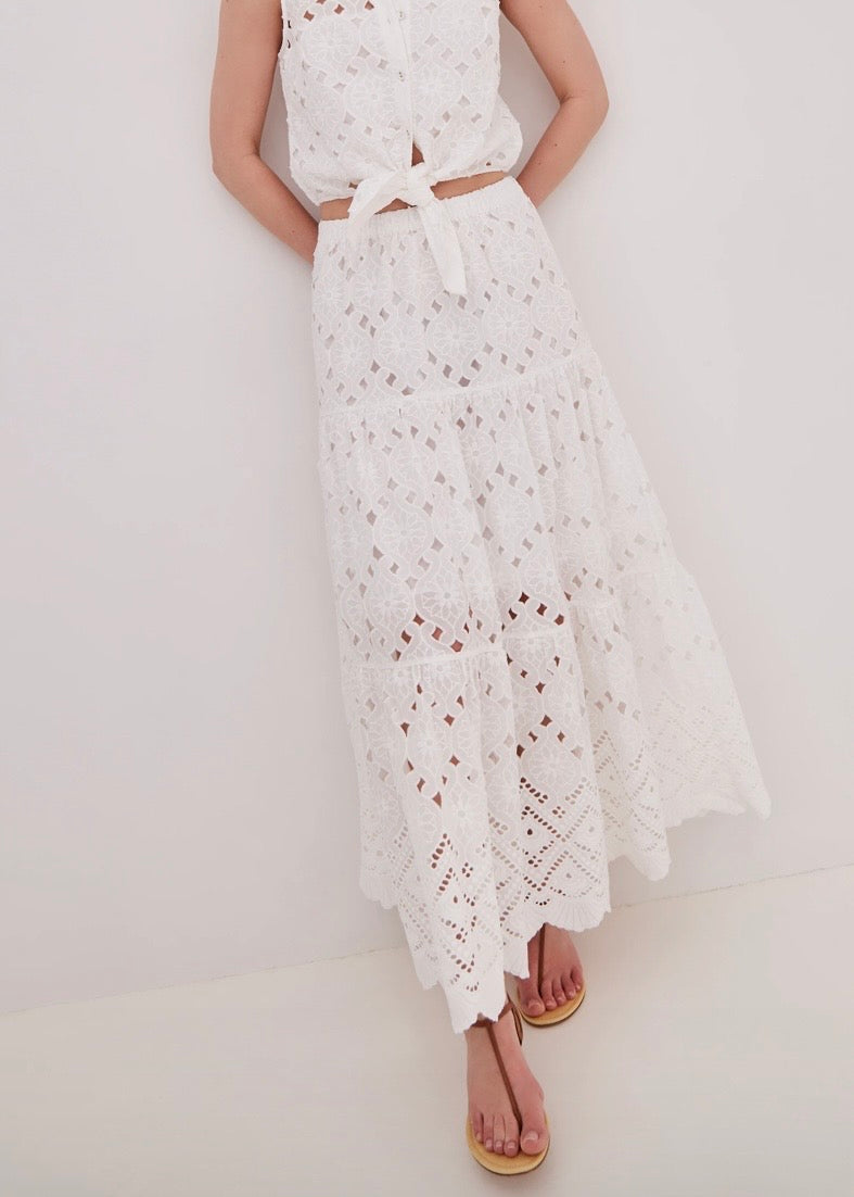 Melanie Skirt - White Eyelet