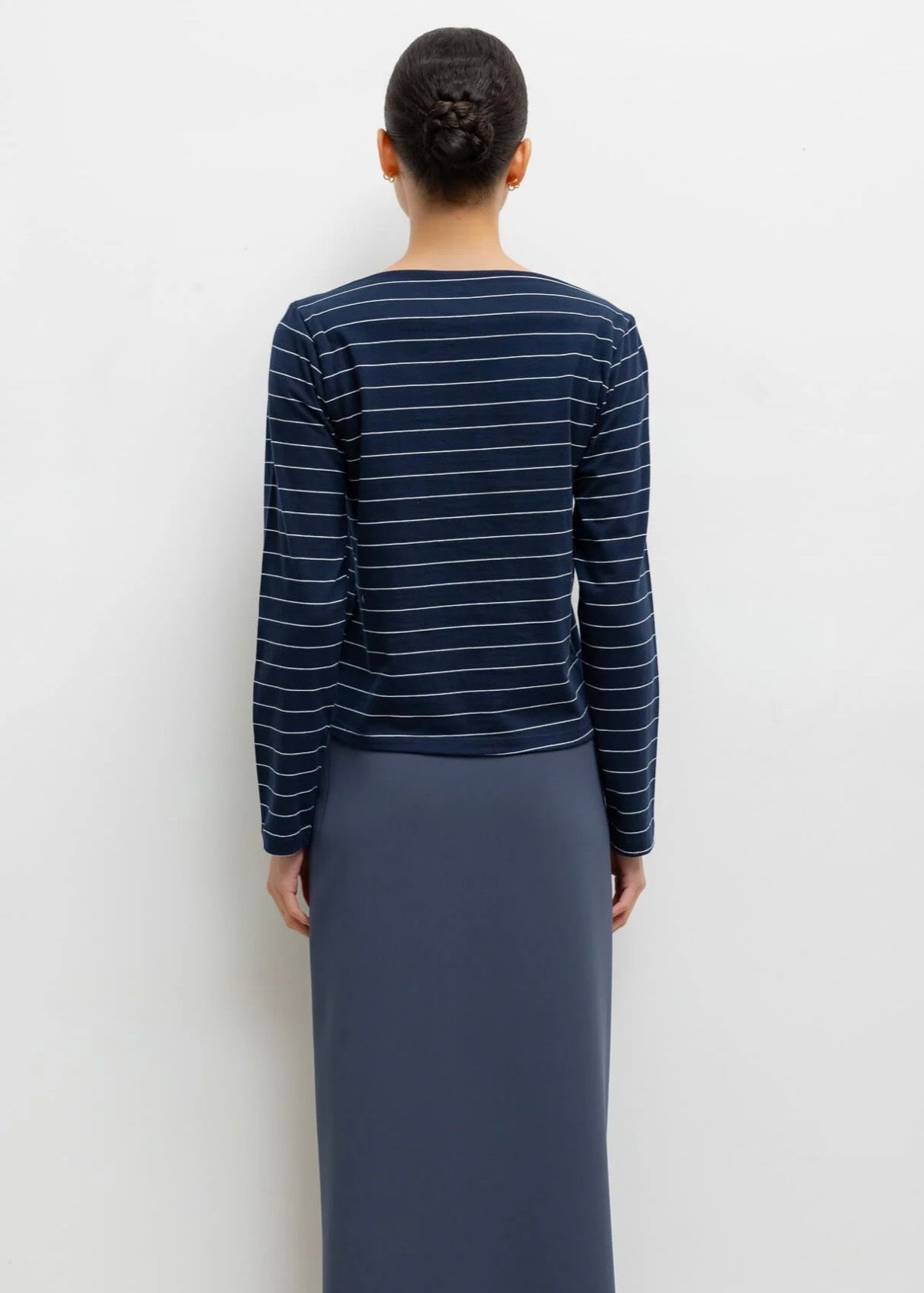 The Margo Stripe Boatneck - Midnight/Natural