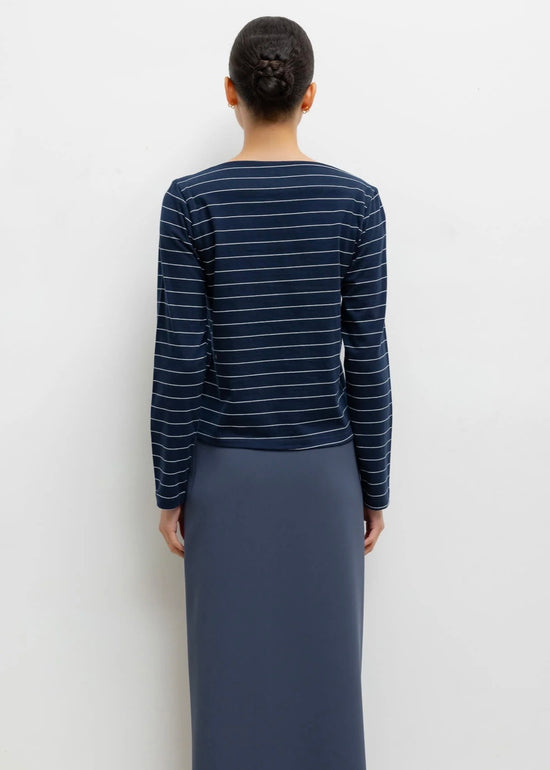 The Margo Stripe Boatneck - Midnight/Natural