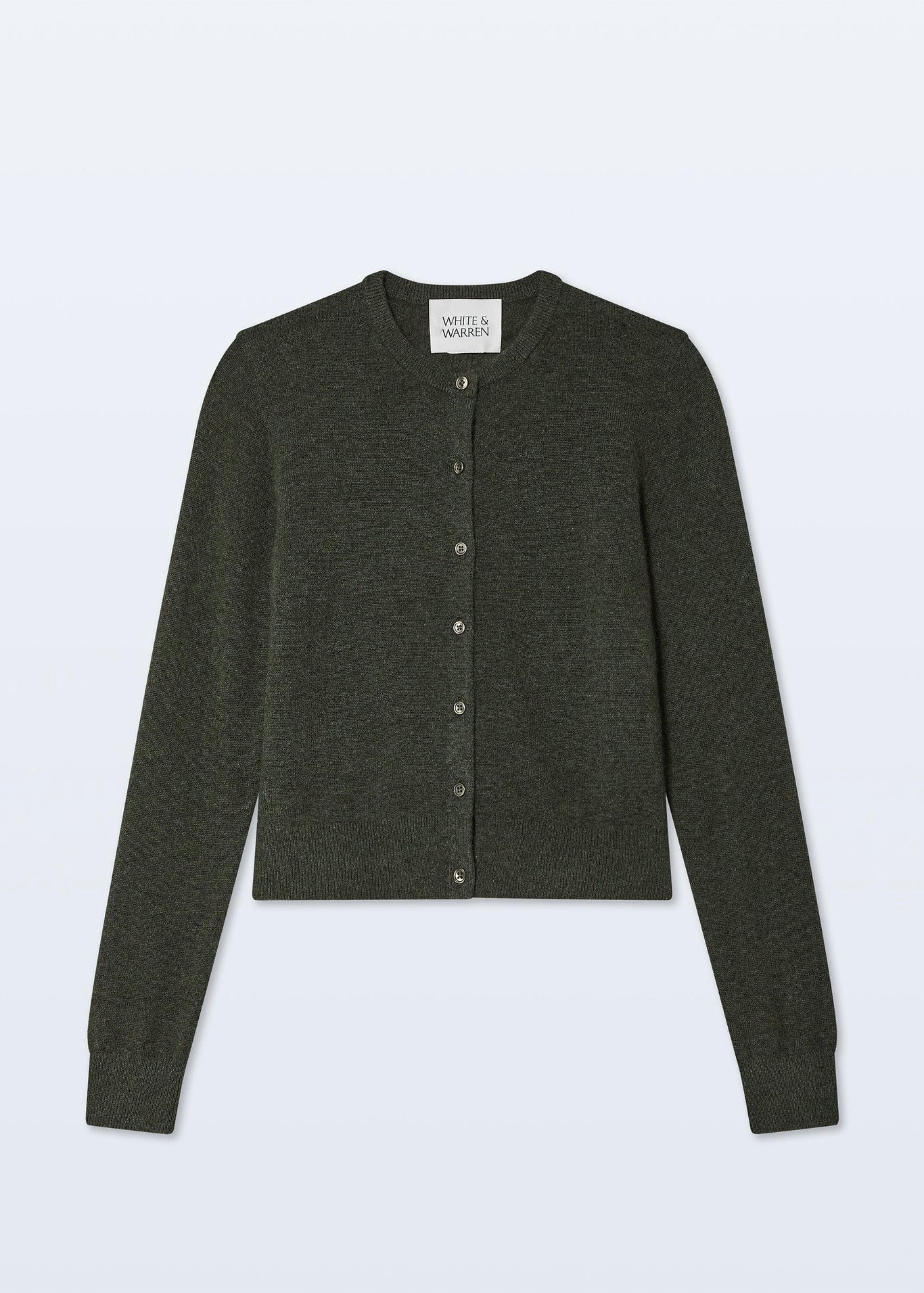 Cashmere Crewneck Cardi - Thyme