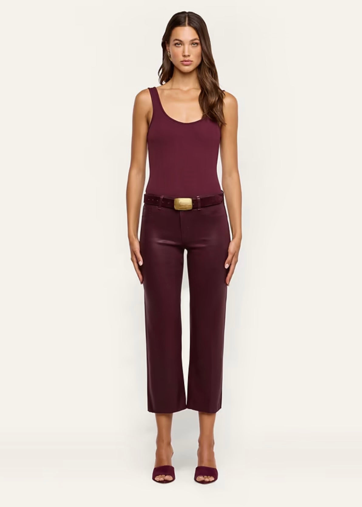 Wanda H/R Crop Jean - Deep Sangria