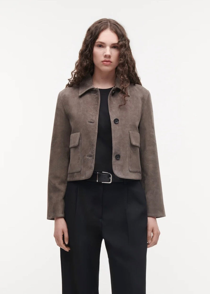 Marley Suede Jacket - Brown Grey