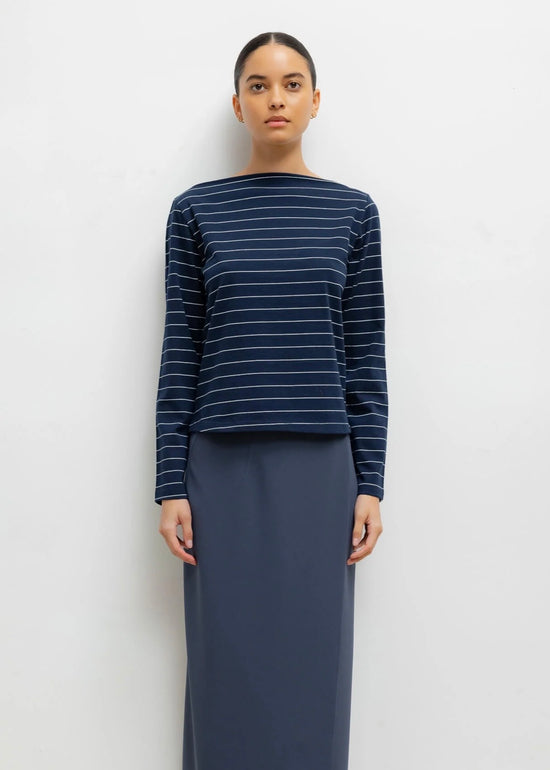 The Margo Stripe Boatneck - Midnight/Natural