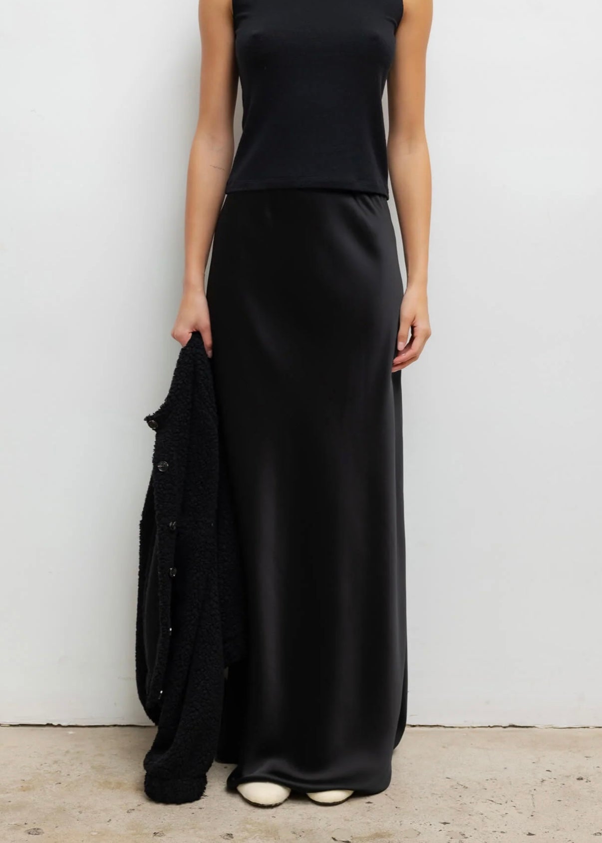 Barb Bias Skirt - Black