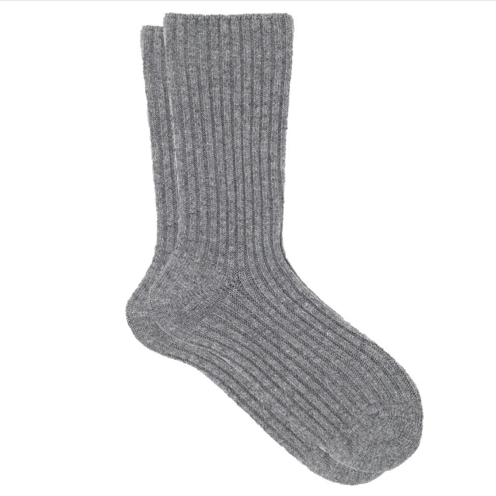Crewzie Ribbed Crew Sock - Gray