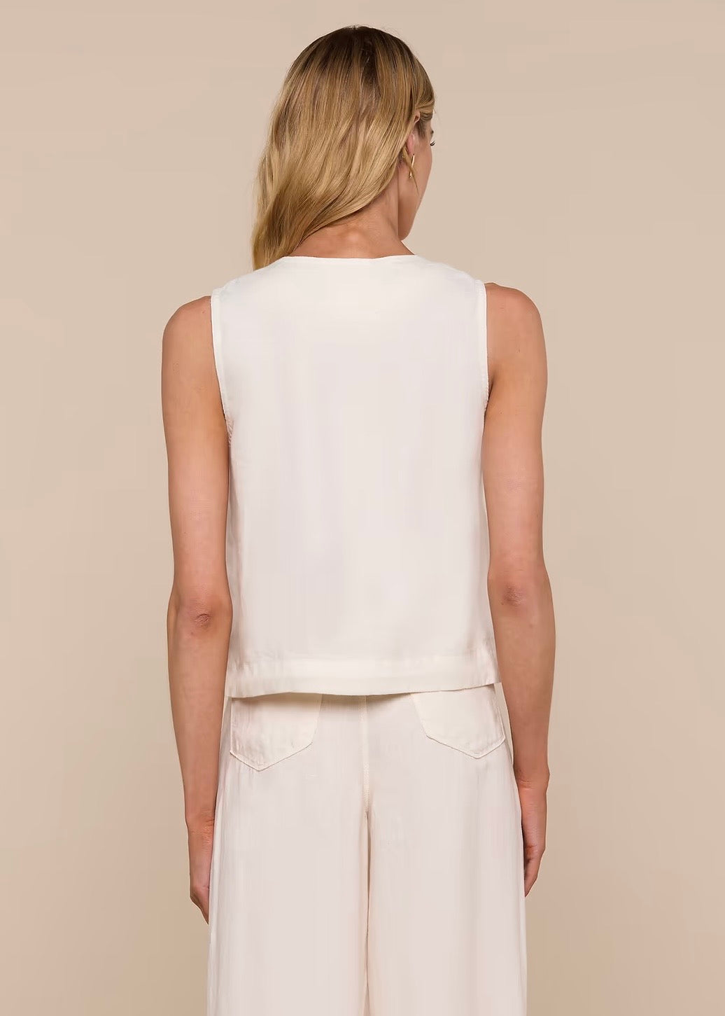 Foster Sleeveless Top - Vintage White