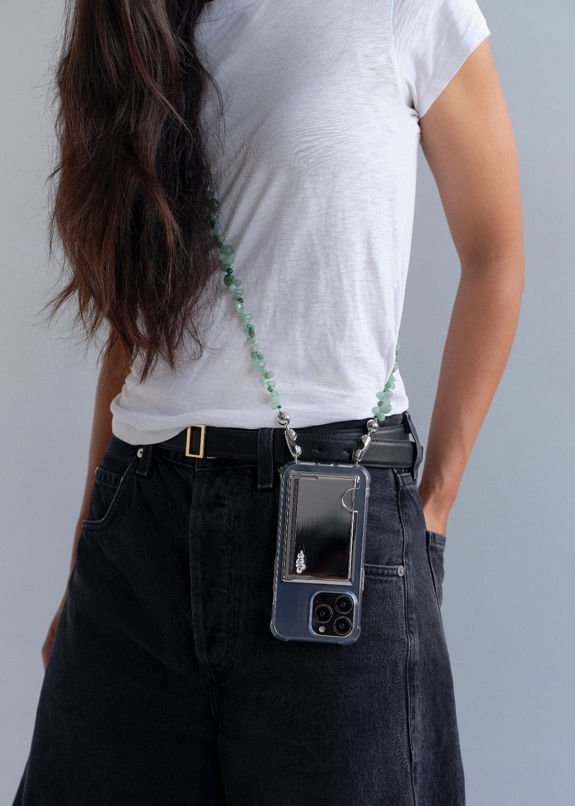 Faceted Gemstone Crossbody - Aventurine