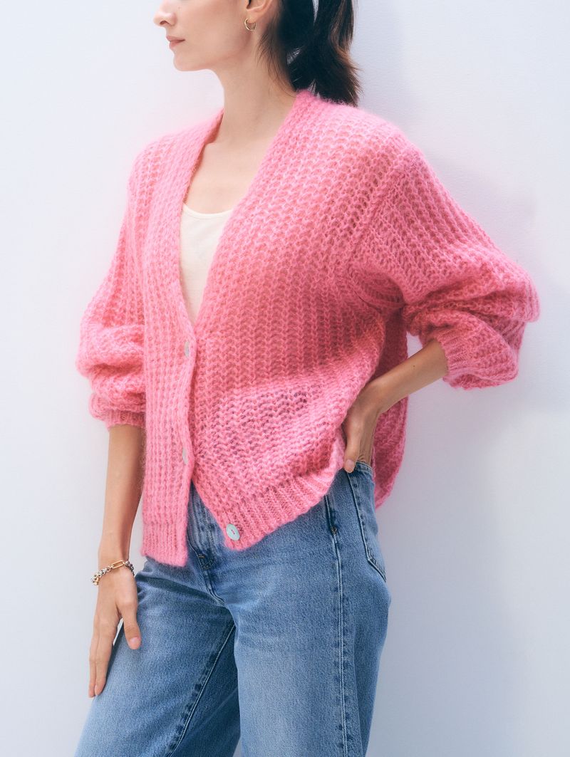 Mohair Luxe Cardigan - Pink Bloom