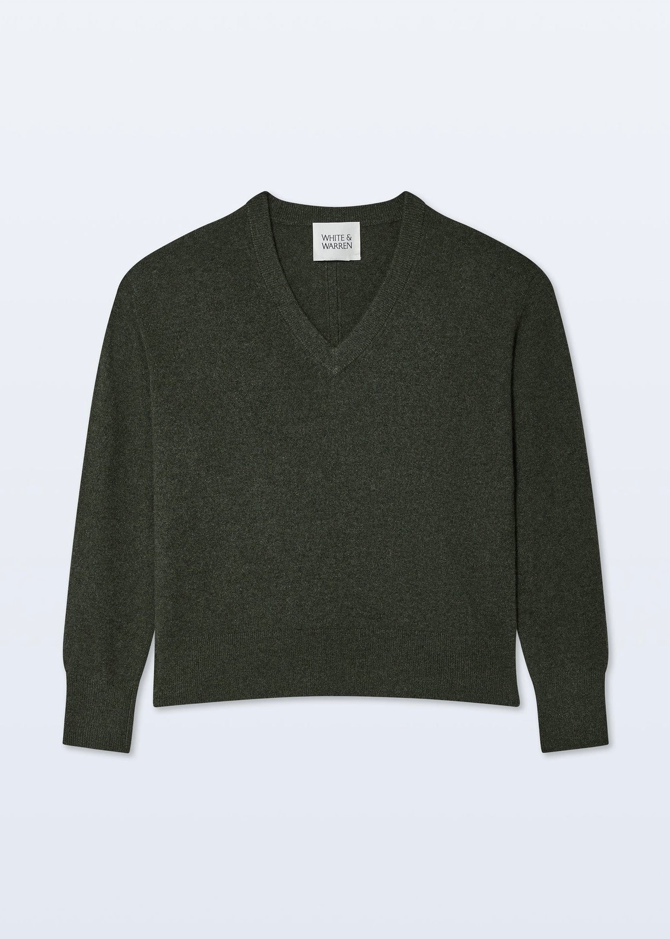 Cashmere V Neck - Thyme Heather