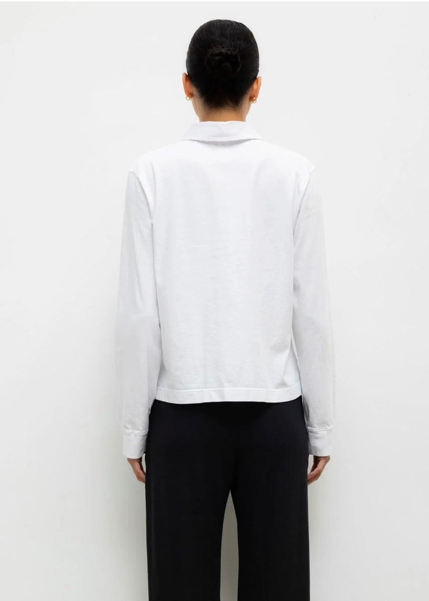 Margo Long Sleeve Polo - White