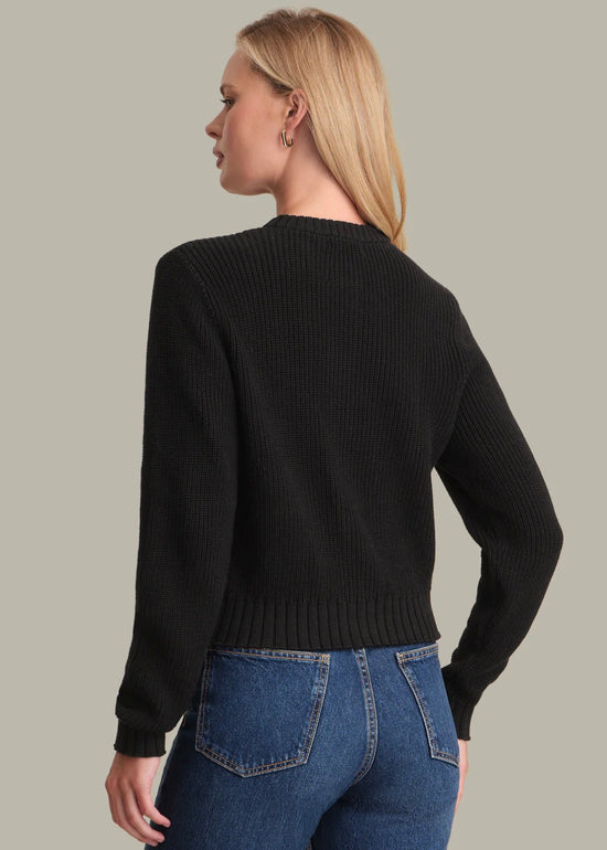 Palmer Crew Neck Cardigan - Black