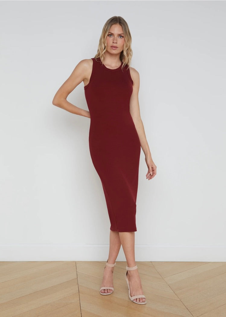 Nura Racerback Midi Dress - Syrah