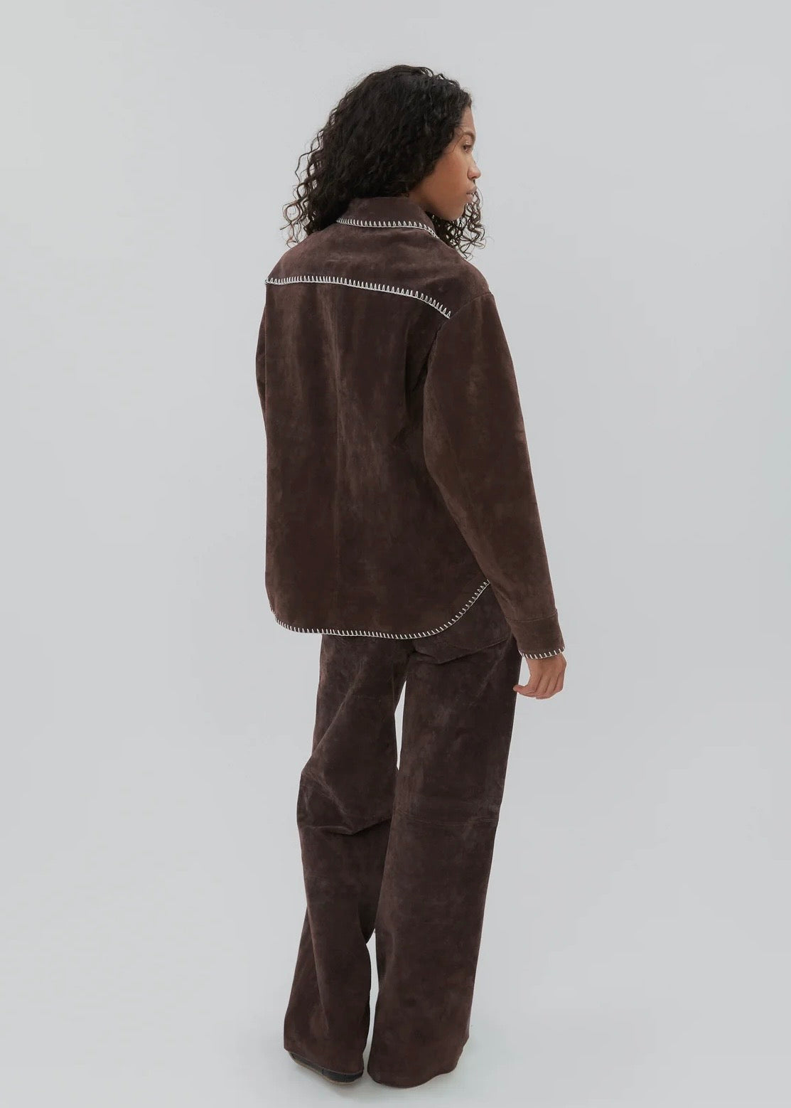 Western Shirt - Chocolate Suede
