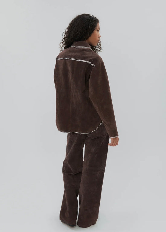 Western Shirt - Chocolate Suede