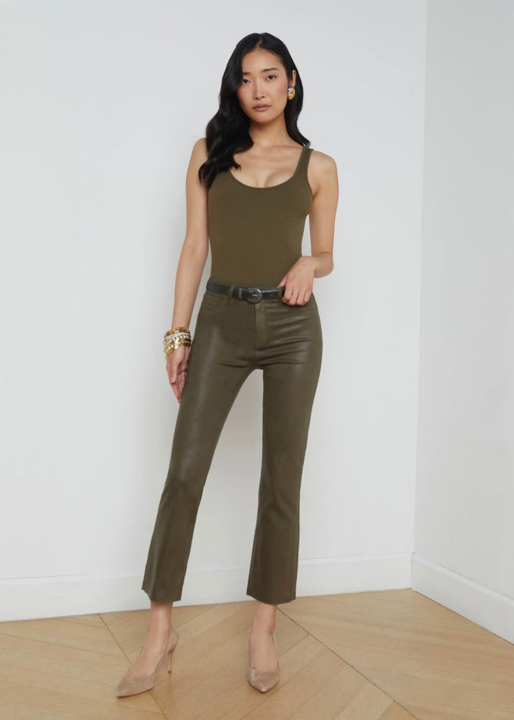 Kendra Cropped Jean - Pinewood Coated