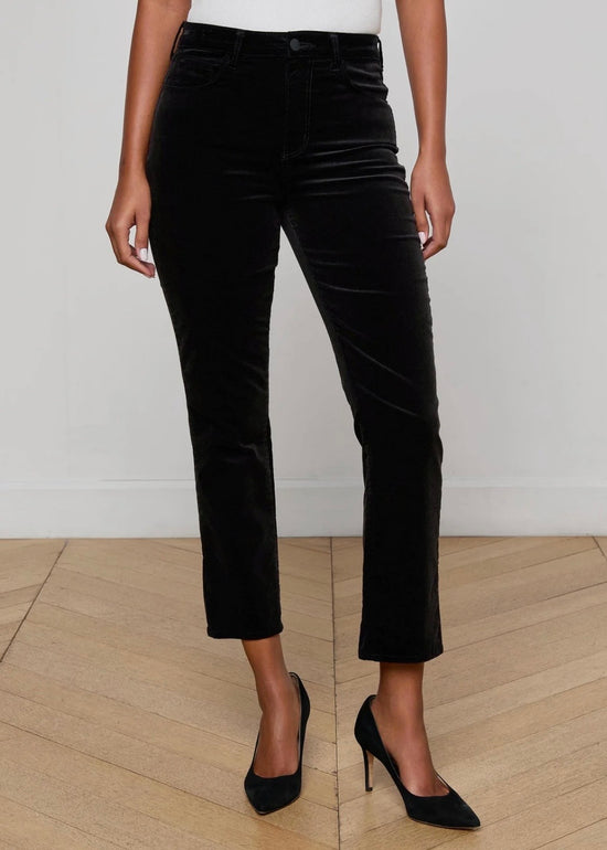 Celestia Velvet Slim-Leg Jean