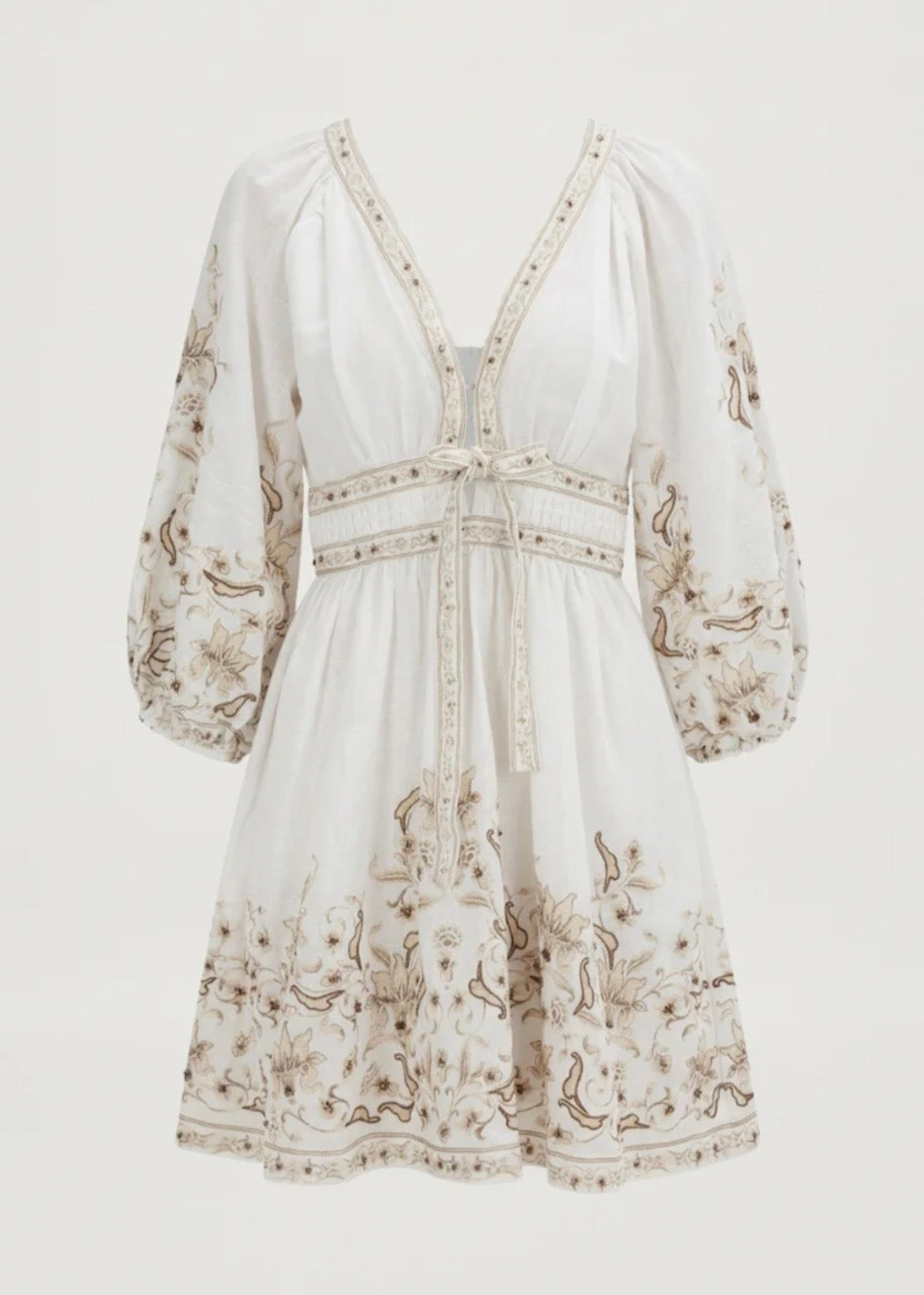 Alenicia Dress - Papyrus / Green