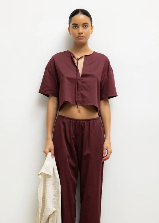 Yoko Short Sleeve Tie Front Top