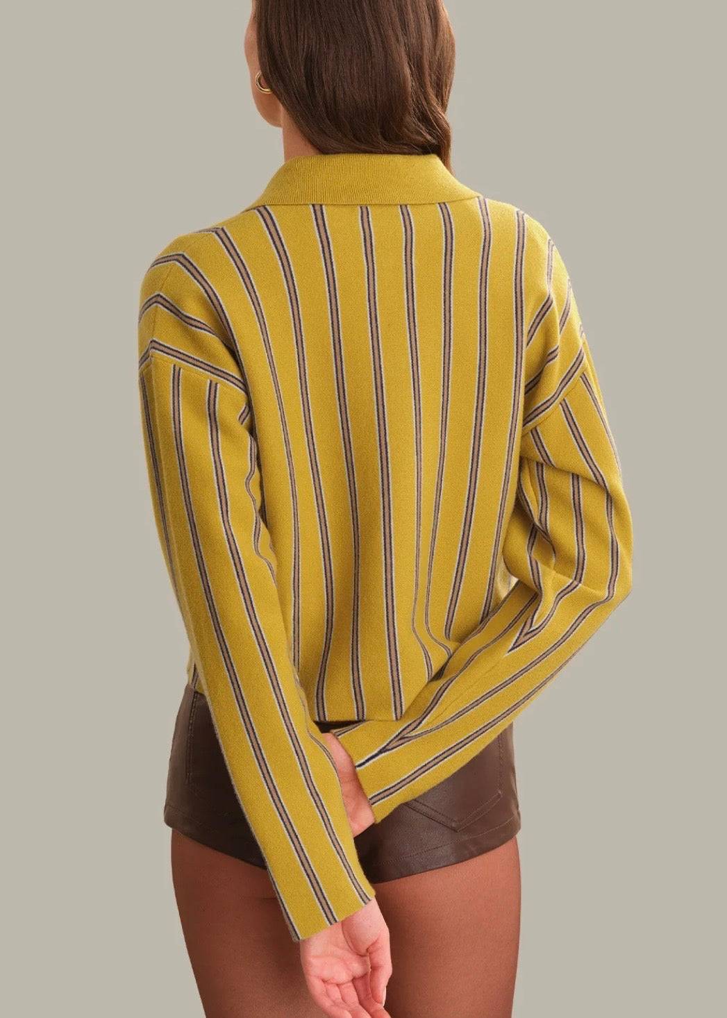 Waverly Vertical Stripe Shacket - Cream/Gold