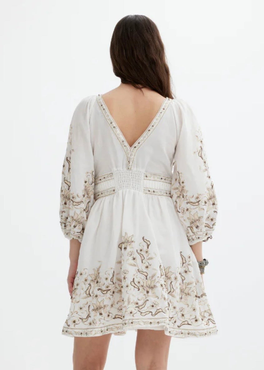 Alenicia Dress - Papyrus / Green