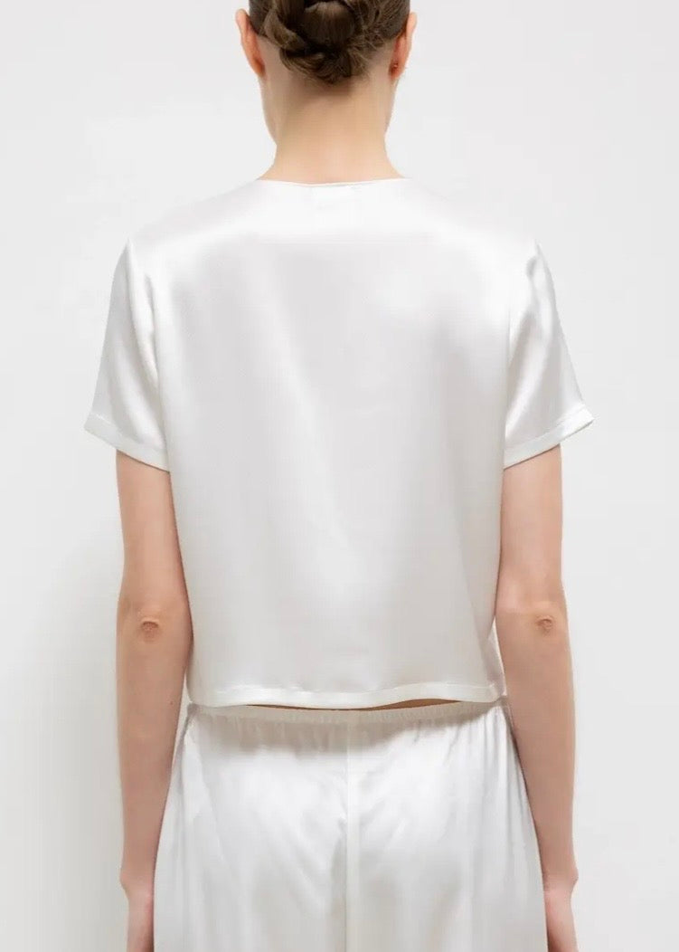 Barb Short Sleeve Cardigan - Optic White