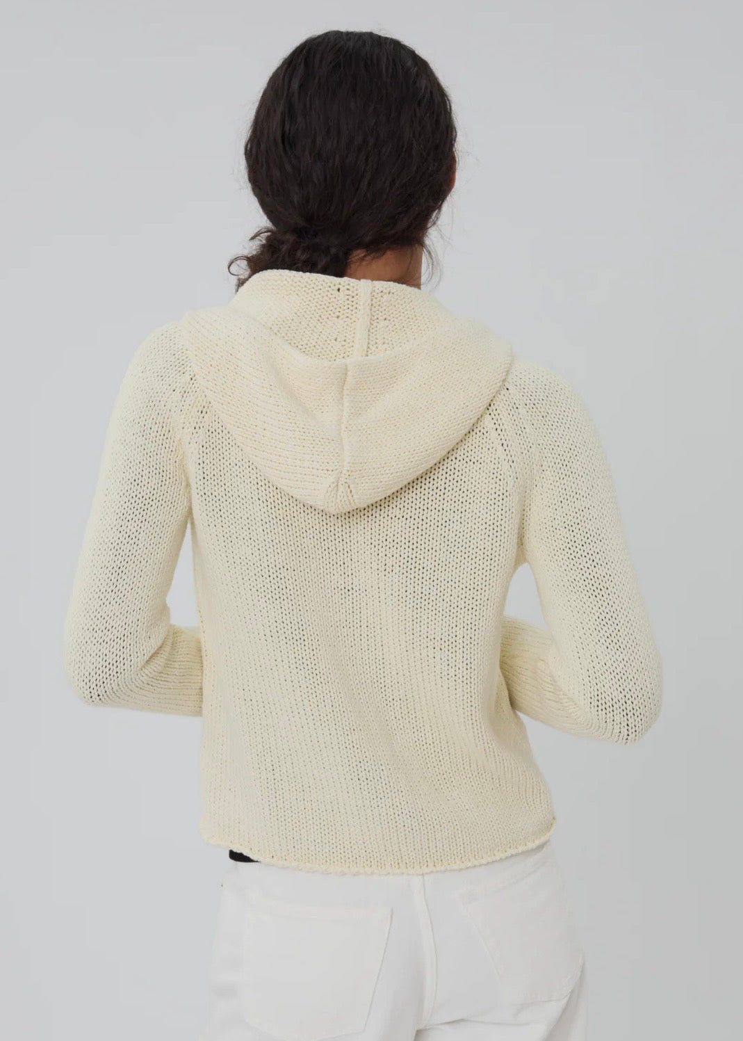 Bear Zip Up Sweater - Stone