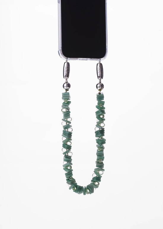 Teardrop Tile Wristlet - Aventurine / Crystal