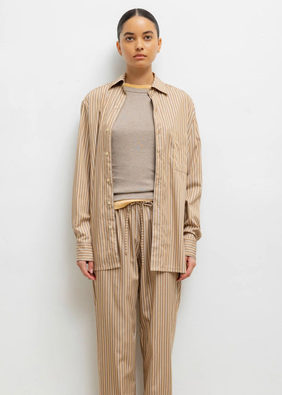 Yoshi Classic Button Down - Mocha Stripe