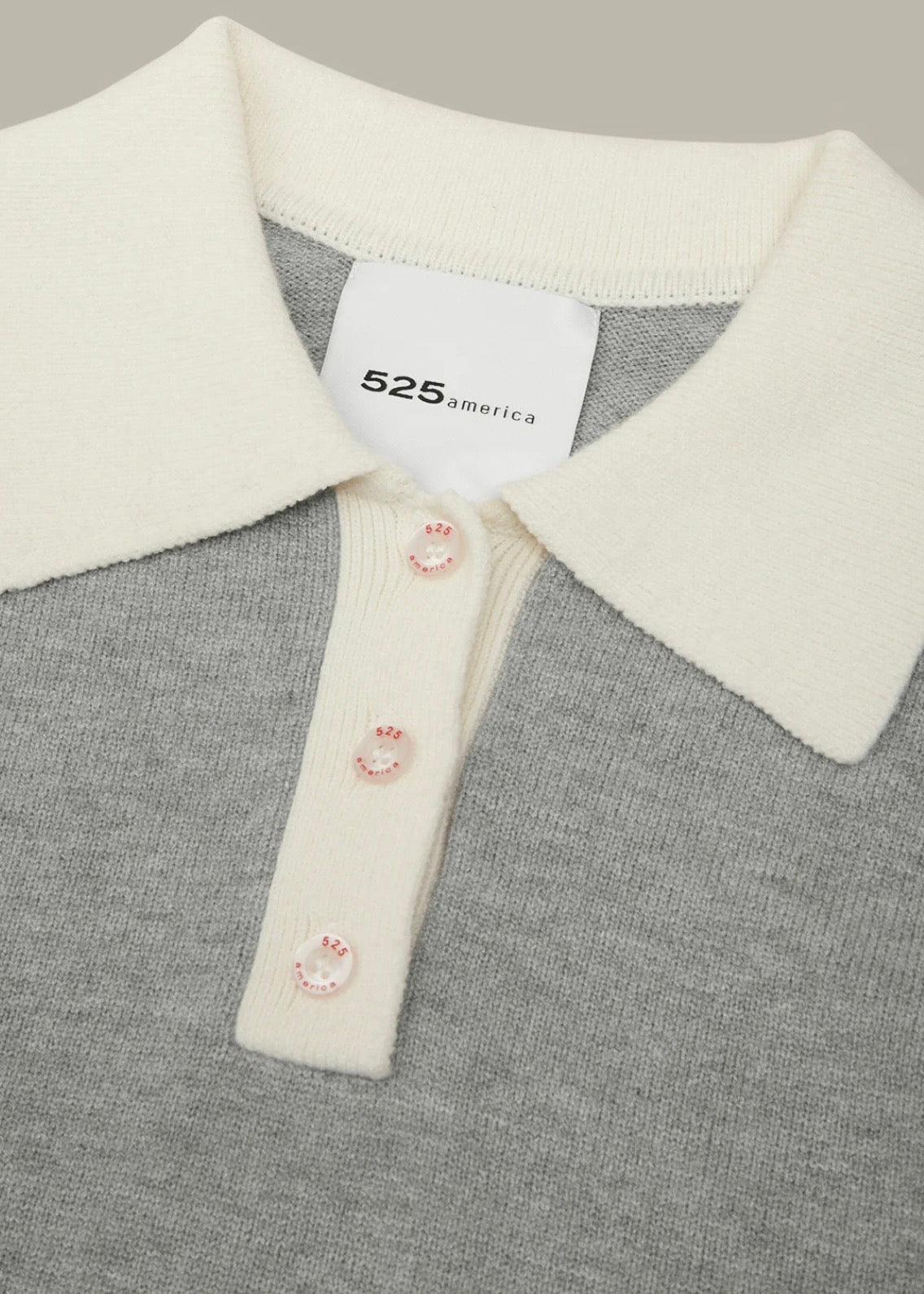 Rori Contrast Collar Polo - Heather Grey