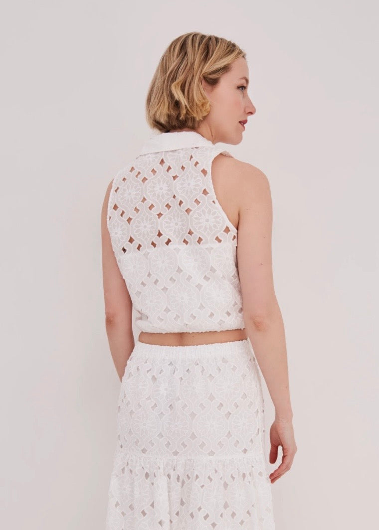 Highland Top - White Eyelet