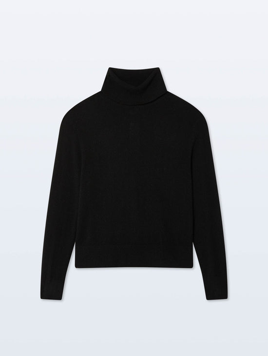 Cashmere Rib Trim Easy Cardigan - Black