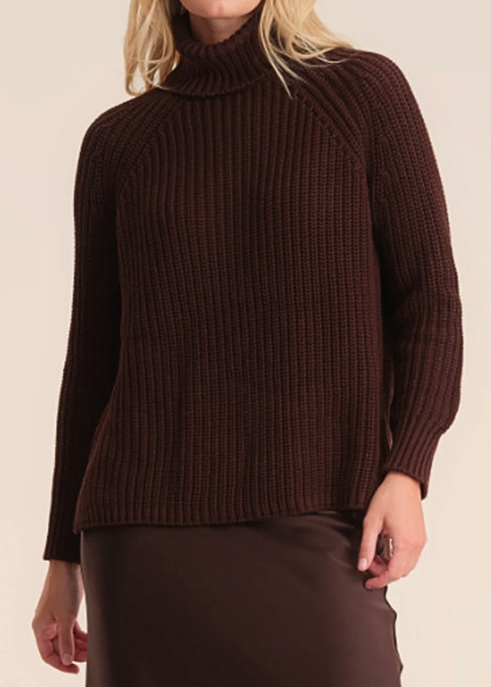 Stella Turtleneck Pullover - Coffee Bean