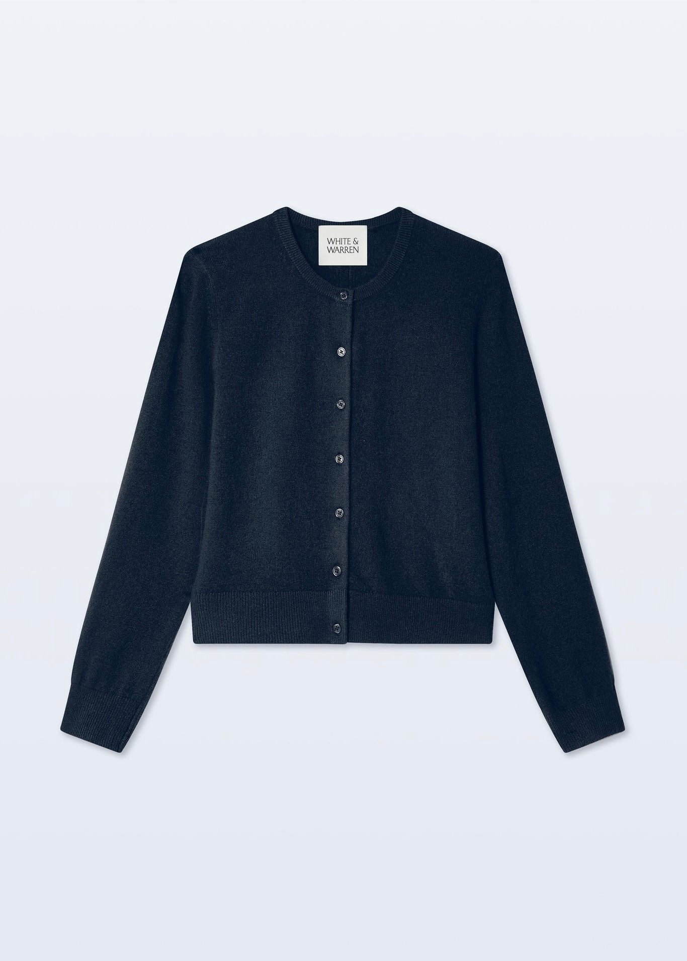 Cashmere Crewneck Cardi - Navy