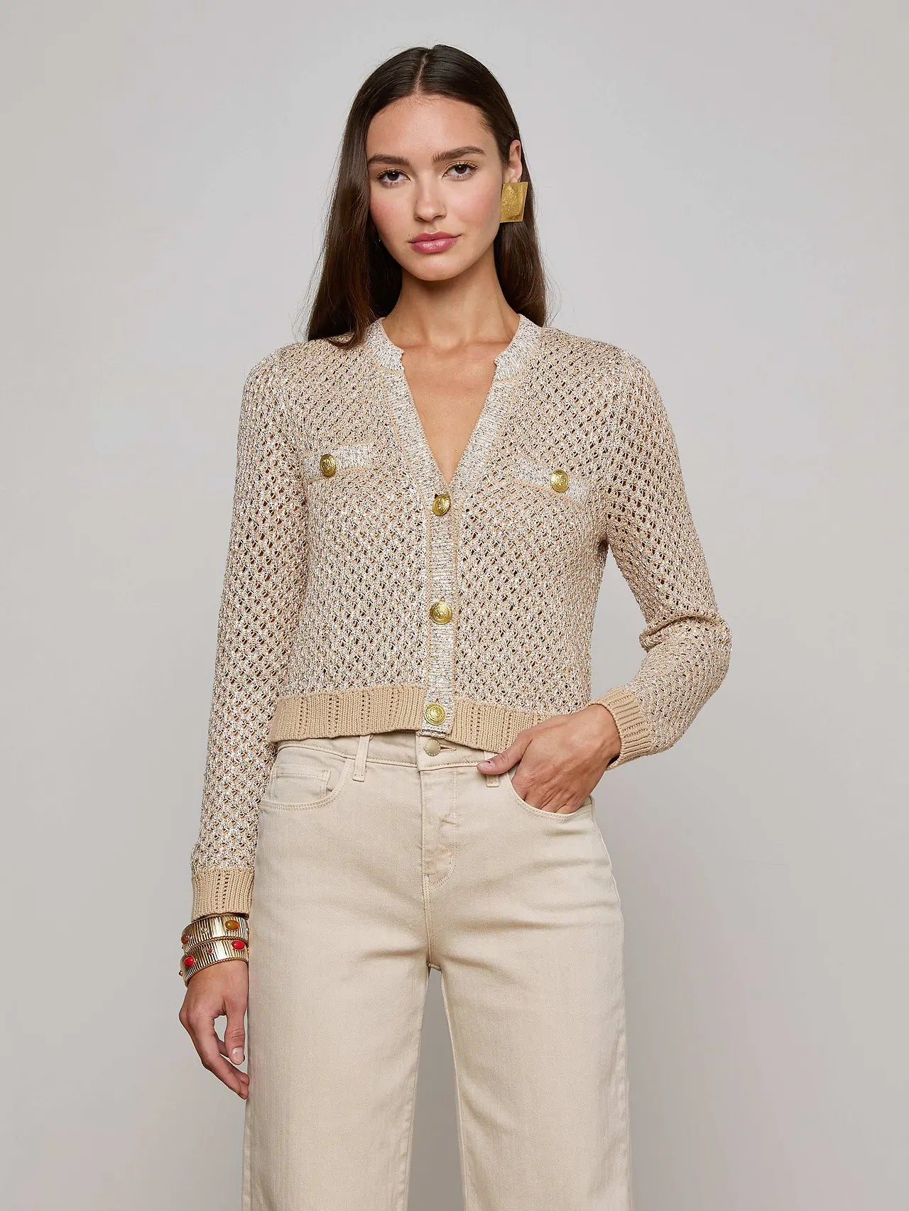 Blanca Sequin Sweater - Gold