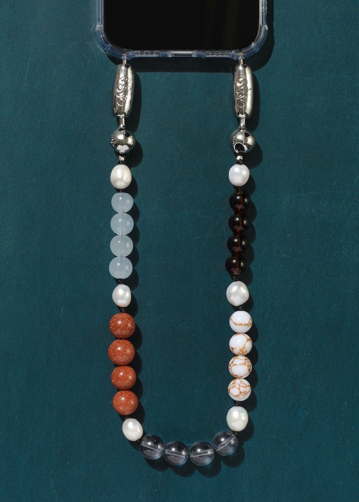Stone and Pearl Wristlet
