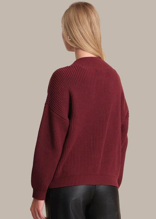 Celeste Button Down Cardigan - Oxblood