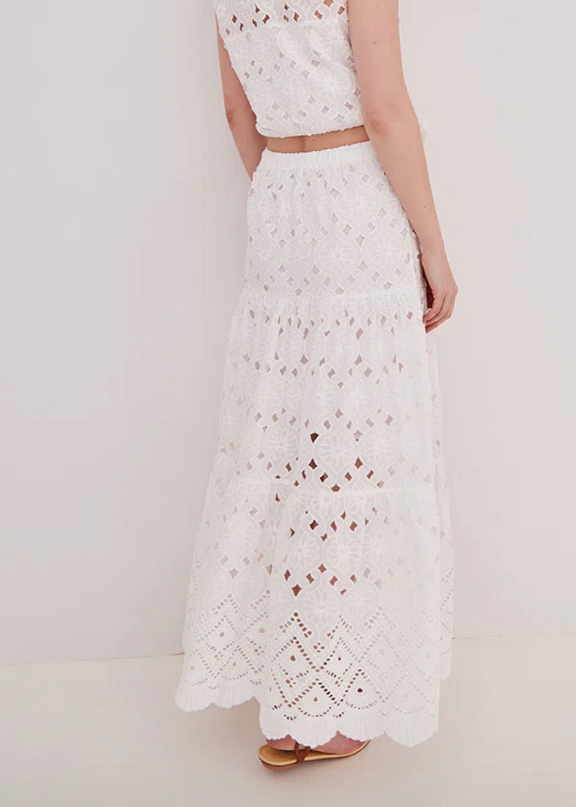 Melanie Skirt - White Eyelet